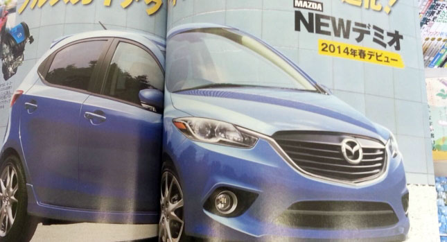 مازدا 2014 2 المجددة كلياً ظهرت في مجلة يابانية للسيارات Mazda2 2014