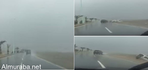 “فيديو” عدسة مواطن ترصد لحظة وقوع حادث تصادم على طريق بمكة