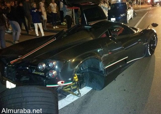 سيارة "باجاني" هوايرا لامونزا ليزا الرياضية الخارقة تصاب بحادث بالولايات المتحدة Pagani 3