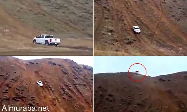 “فيديو” سيارة تصعد تلة منحدرة بارتفاع 400 قدم