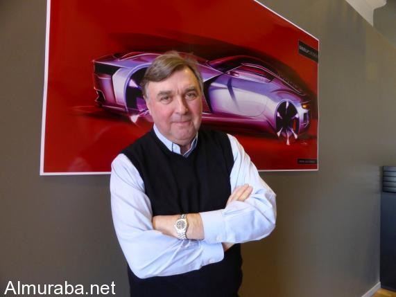 Geely car’s chief designer Horbury pose for a photo in Stockholm