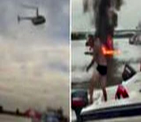 “فيديو“ شاهد هليكوبتر تفقد السيطرة وتتحطم في النهر 3