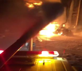 “فيديو“ شاهد اندلاع حريق بأحد خزانات البترول الخام في أرامكو بالرياض