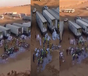 “فيديو” شاهد أمانة القصيم تتلف 25 شاحنة برادة محملة بدجاج غير صالح 1