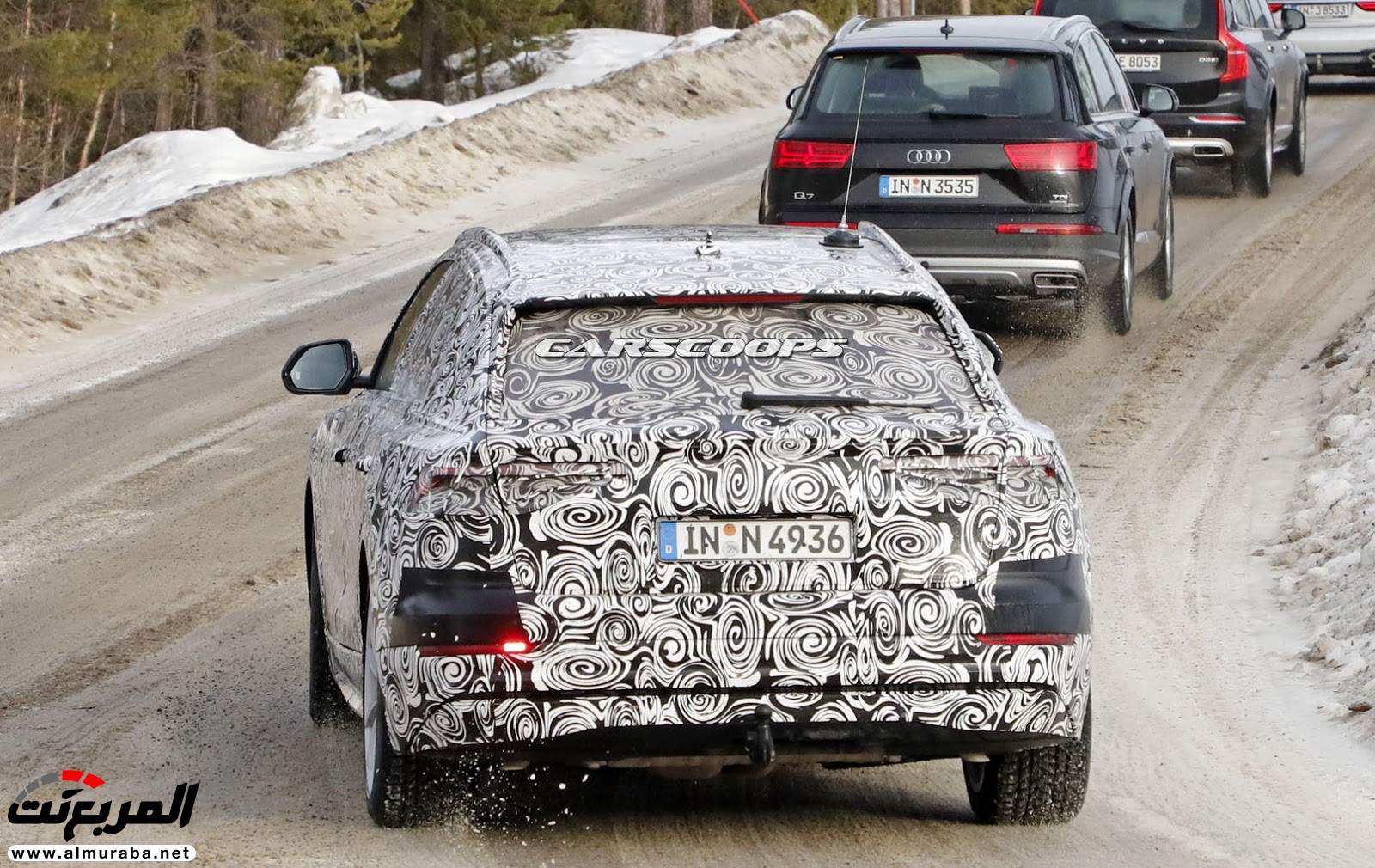 "صور تجسسية" أثناء اختبار "أودي" Q8 الكروس أوفر الكوبيه 2019 إلى جانب منافسيها Audi 2