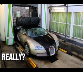 "فيديو" شاهد طريقة تقليدية لتنظيف سيارة بوجاتي فيرون 3