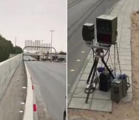 “فيديو” شاهد أين وجد مواطن كاميرا ساهر على أحد الطرق بالرياض؟