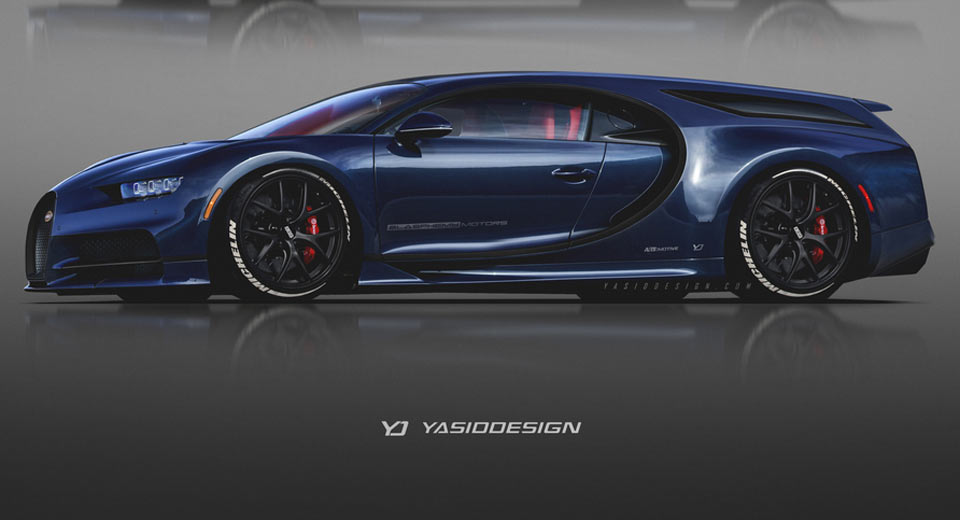 “صورة افتراضية” لشكل “بوجاتي” شيرون بجسم شوتينج بريك أو ذو أربعة أبواب Bugatti Chiron