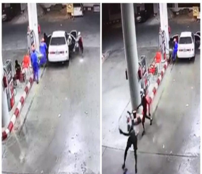 "فيديو" شاهد إحدى محطات الوقود غرب العاصمة الرياض تشهد حادثة اعتداء وتهديد العاملين بها 1