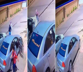 “فيديو” شاهد سرقة سيارة بعد خداع السائق بهذه الحيلة…!