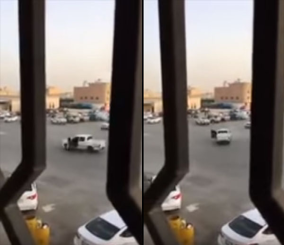 “فيديو” شاهد مواطن ينجو من الموت بأعجوبة بعد سقوطه تحت عجلات سيارة