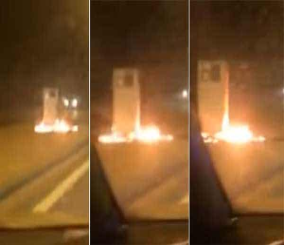 “فيديو” شاهد تعرَّض أحد أجهزة ساهر لحريق مفتعل بنجران
