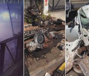 “فيديو” شاهد طيران سيارة اودي بالهواء وتحطمها بحادث مرعب