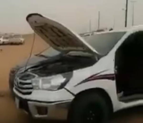 “فيديو” شاهد  مواطن يشكو من “تشليح” سيارته الحديثة في حجز مرور حفر الباطن