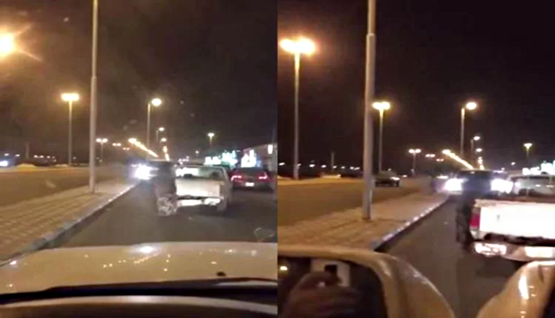 "بالفيديو" شاهد إغلاق الطريق بعد تعطل مركبة تقودها مسنة في أحد شوارع حائل 1