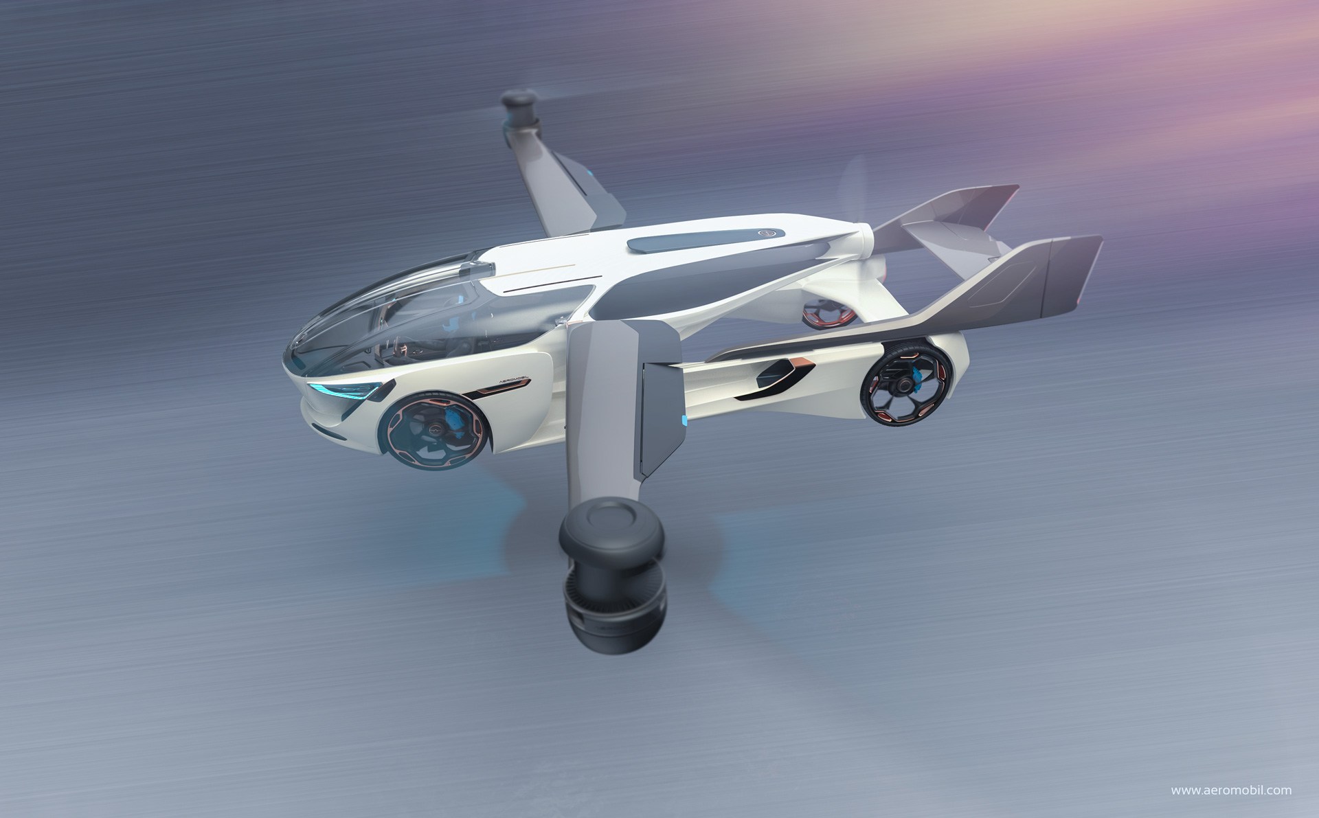 السيارة الطائرة إيروموبيل VTOL 5.0 تكشف نفسها من المستقبل 9