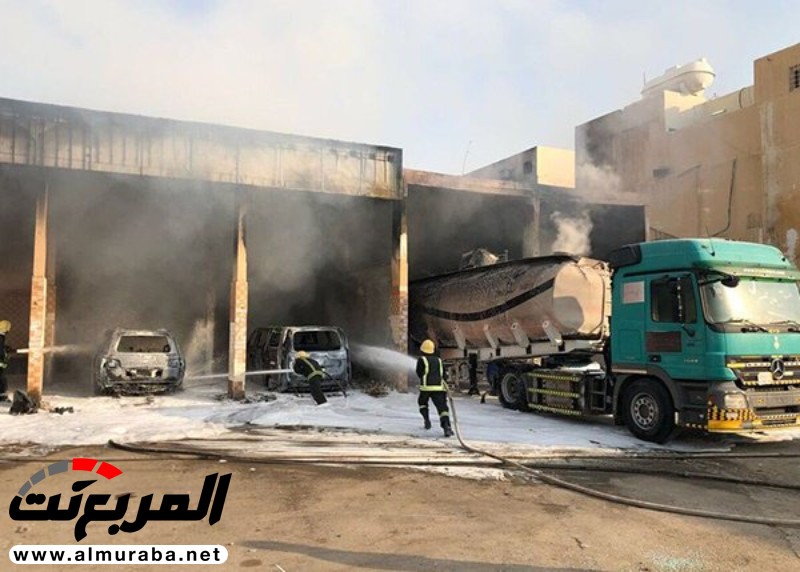 "بالصور" الدفاع المدني يسيطر على حريق بمحطة وقود في الرياض 2