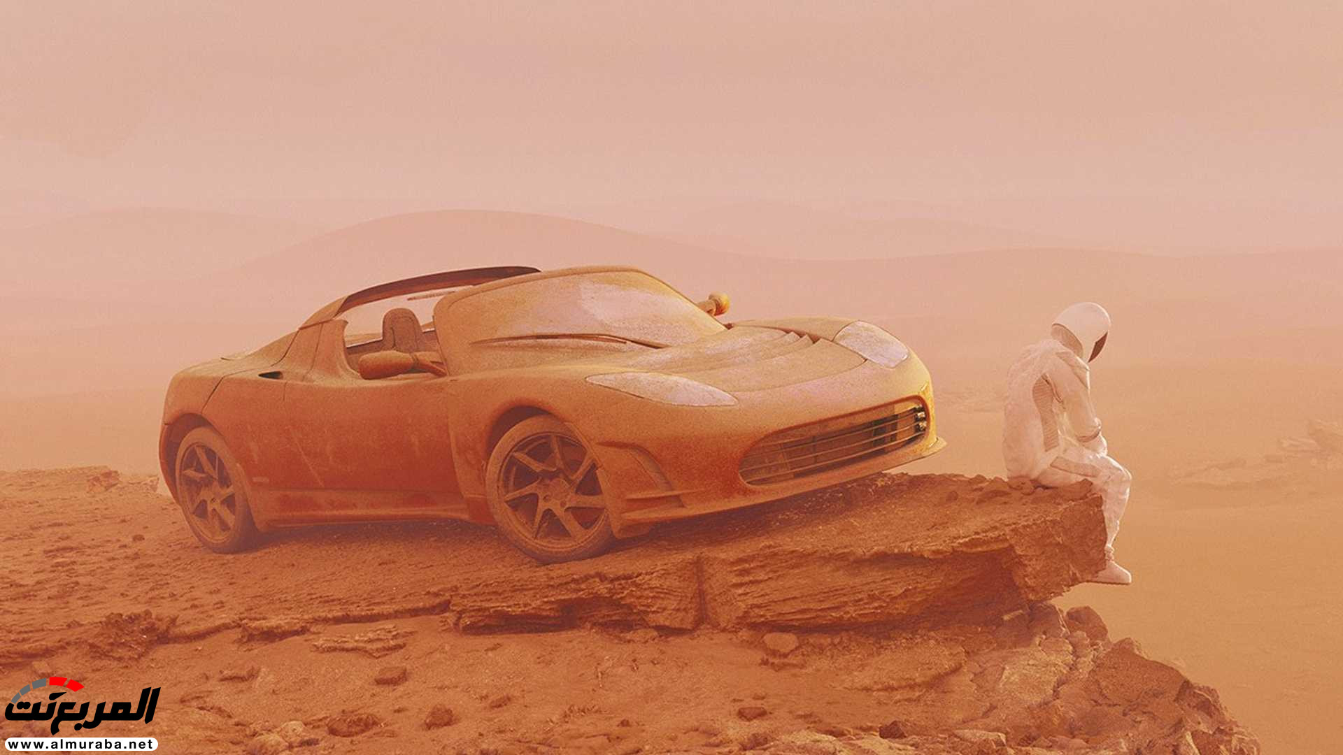 تيسلا رودستر وصلت إلى المريخ في صور تخيلية 1