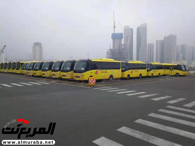 "بالصور" بدء شحن الحافلات المدرسية الجديدة إلى المملكة 2