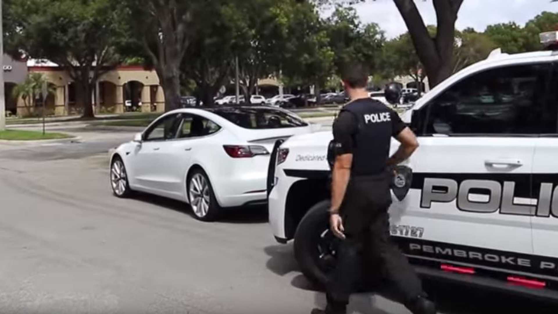 الشرطة توقف سيارة تيسلا أثناء قيادتها نفسها بنفسها 4