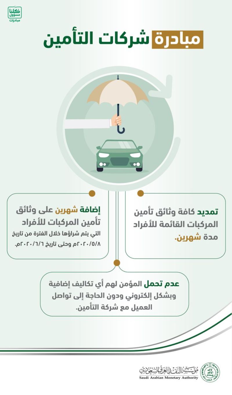 "سـاما" تمديد وثائق تأمين سيارات الأفراد لمدة شهرين 3