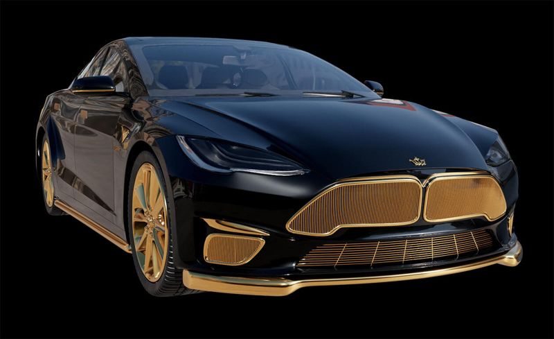 سيارة تيسلا مغطاة بالذهب سعرها يتجاوز مليون ريال! 7