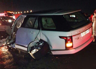"بالصور" حادث رنج روفر 2013 الجديد كلياً في اليوم الوطني بسبب السرعة بمدينة جدة 1