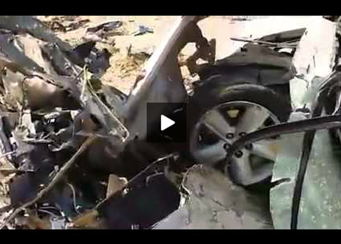 “فيديو” شاهد سيارة ابناء مدير جامعة الجوف بعد الحادث