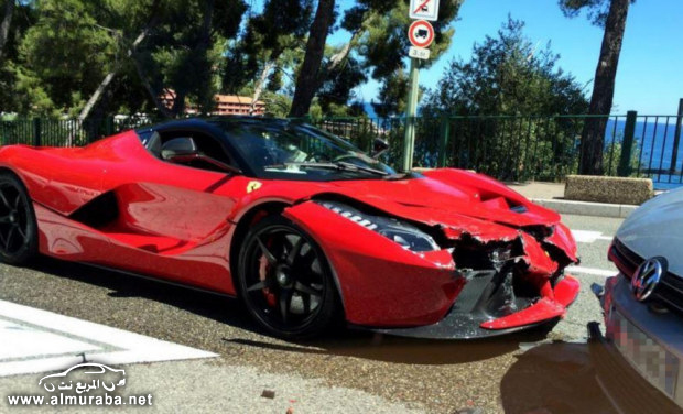 المربع نت - “بالصور” حادث فيراري لافيراري الجديدة مع فولكس فاجن Ferrari